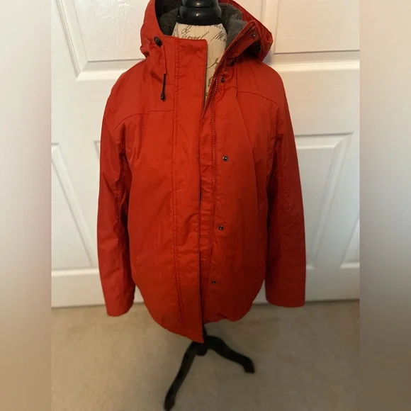 New L.L. Bean Orange Water Proof Jacket with Plush Interior - Picture 2 of 12